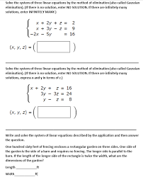 Solved Solve The System Of Three Linear