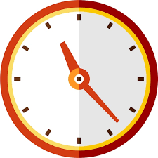 Round Circle Wall Clock Icon In Flat Style