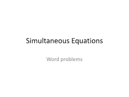 Ppt Simultaneous Equations Powerpoint