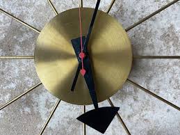 Ball Clock In Brass And Wood By George