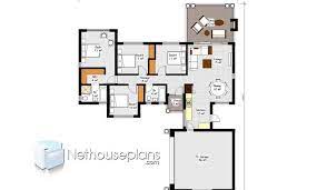 Four Bedroom House Plans Drawing For