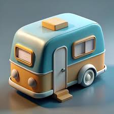Cute And Colorful 3d Caravan Icon