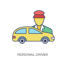 Driver Flat Color Icon With Car Pikvector