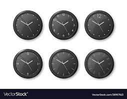 3d Realistic Black Wall Office Clock