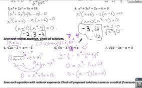 Radical Equations Rational Exponents