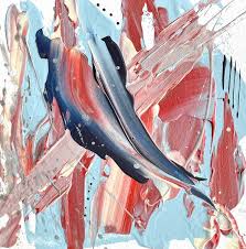 Abstract Painting Salmon Modern Art