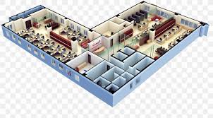 3d Floor Plan Office House Plan Png