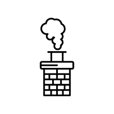 Chimney Smoke Icon Set Brick House