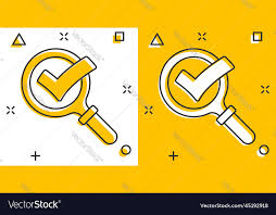 Magnifying Glass Icon In Comic Vector Image