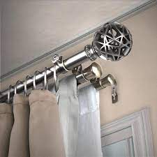 Triple Curtain Rod In Satin Nickel With