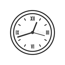 Wall Round Clock Outline Flat Icon On