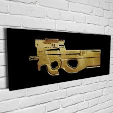 Fn P90 Gold Gun Military Painting