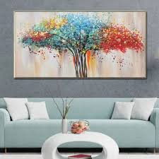 Multicolor Canvas Hand Painted Modern