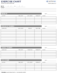 Printable Exercise Chart Template