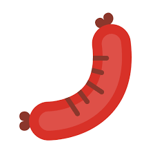 Grilled Sausage Vector Art Icon Graphic