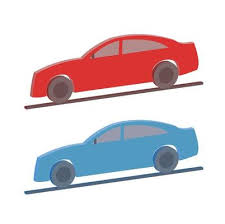3d Vector Car Icon With Red And Blue