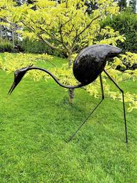 Metal Heron Garden Artwork