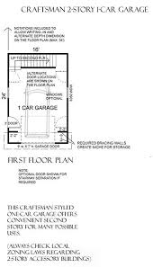 1 Car Craftsman Style Garage Plans With