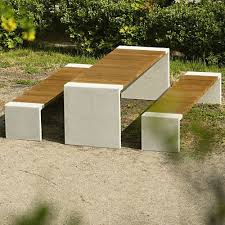 Contemporary Bench And Table Set