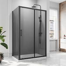 Elegant 1400x800mm Modern Black Shower