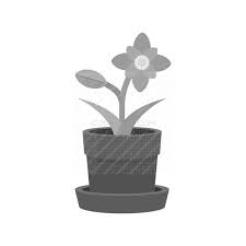 Flower Pot Greyscale Icon Iconbunny