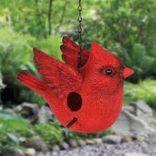 Exhart Cardinal Resin Birdhouse 16803