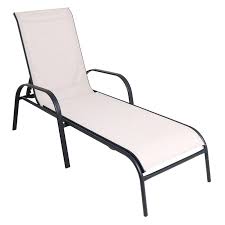 Stackable Taupe Sling Outdoor Chaise