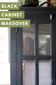 Black Cabinet With Reeded Glass Doors