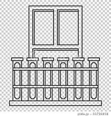 Balcony With Iron Railing Icon Outline