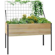 Outsunny Wooden Raised Garden Bed With