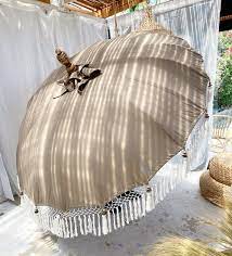 Bali Nude Patio Umbrella With Fringe