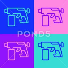 Pop Art Line Paint Spray Gun Icon