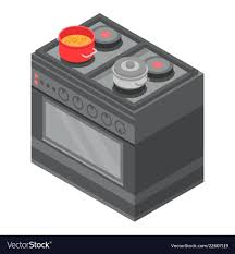 Oven Stove Icon Isometric Style Royalty