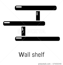 Wall Shelf Icon Simple Black Style