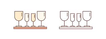 Drinking Glasses Linear Vector Icon