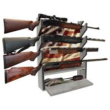 Americana 4 Gun Wall Rack With Storage