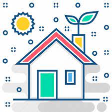 House In Nature Icon Ilration
