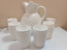 Vintage White Milk Glass Fenton Hobnail