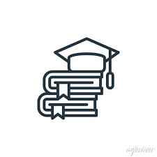 Linear Education Outline Icon Isolated