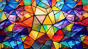 Futuristic Stained Glass Mosaic A