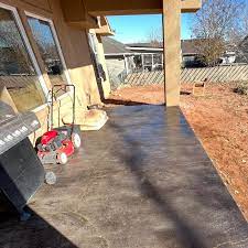 Stained Broom Finish Concrete Projects