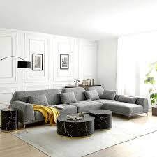 147 In Flared Arm 6 Seater Convertible Sofa In Gray