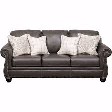 Lawthorn Slate Italian Leather Sofa