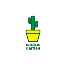 Colorful Pot With Plant Cactus Logo