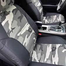 Gray Cotton Camo Front Car Seat Covers