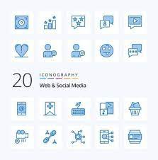 Social Media Blue Color Icon Pack