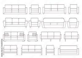 Sofa Armchair Couch Set Vector