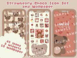 Strawbeary Choco Icon Set And Wallpaper