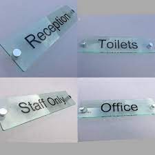 Glass Acrylic Stand Off Door Signs