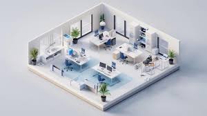 3d Render Icon 3d Office Environment